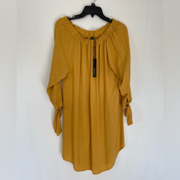 Piano C Dress - 3/4 Length Sleeves Midi Off Shoulder Size L Off Yellow color - Picture 2 of 11